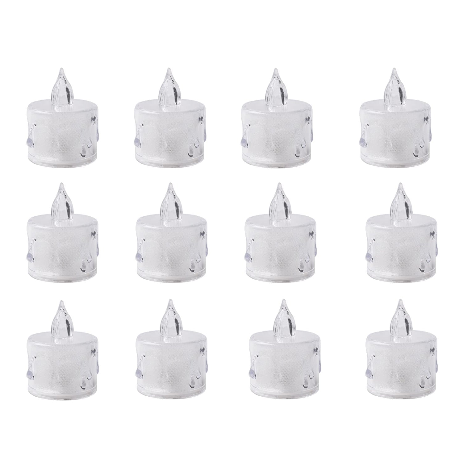 24 Pcs Flameless and Smokeless Decorative Acrylic Candles Transparent Led Tea Light Candle for Gifting, House, Diwali, Christmas, Festival, Events Decor Candles, Diwali 24 Pcs Flameless and Smokeless Decorative Acrylic Candles Transparent Led Tea Light Candle for Gifting, House, Diwali, Christmas, Festival, Events Decor Candles, Diwali